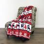 Blueberry Pet Super Soft Cozy Ugly Christmas Reindeer Knitted Throw Blanket, 50” x 60”, Tango Red & Navy Blue