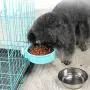 Crate Dog Bowl Stainless Steel Removable Food Bowl Feeder Pet Drink Water Dish Hanging on Cages for Puppy Cat Parrot Bird
