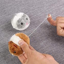 LINGJIA pet Toy 2pcs/Set New Cute Cat Toy Plush Fur Toy Shake Movement Mouse Pet Kitten Funny Rat Little Interactive Bite Toys