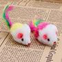 avbxcuecc 10Pcs/Set Novelty Pet Kitten Cat Furry Mouse Shaped Toy Feather Tail Fetch Toy Gift