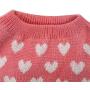 CheeseandU Small Dog Sweater Warm Cute Heart Dog Sweater Dress Pet Beautiful Princess Style Sweater Dress Red Female Girl Dog Puppy Cat Soft Knitwear Pullover Pet Valentines Day Clothes Apparel Pink