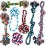 AMZpets Dog Rope Toys for Aggressive Chewers (Large Breed, Medium Breed) - Set of 7 - Knotted, Heavy Rope - for Tug of War, Fetch, Teething - Dog Accessories