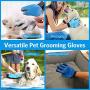 Pet Grooming Glove - Efficient Pet Hair Remover Mitt - Enhanced Five Finger Design - Perfect for Dog & Cat with Long & Short Fur - 1 Pair