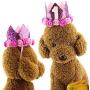 Wiz BBQT 2 Pcs Adorable Cute Crown Shaped Cat Dog Pet 1 Year Birthday Headband and Pink Star Hair Head Bands Accessories for Dogs Cats Pets