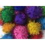 VAPKER 30 Piece Assorted Color Sparkle Balls Cats Favorite Toy Tinsel Pom Poms Glitter