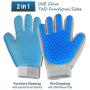 Pet Hair Remover Glove - Gentle Pet Grooming Glove Brush - Deshedding Glove - Massage Mitt with Enhanced Five Finger Design - Perfect for Dogs & Cats with Long & Short Fur - 1 Pack (2 in 1 Glove)