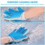 DELOMO Pet Hair Remover Gloves for Furniture, Pet Grooming Gloves Hair Removal for Dogs & Cats, 2 in 1 Function of Pet Deshedding & Hair Remover Glove with Five Finger Design, 1 Pair
