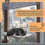 Cat Window Perch - Free Fleece Blanket and Toy – Extra Large and Sturdy – Holds Two Large Cats – Easy to Assemble!