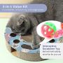TNZMART Cat Scratcher Cardboard with Bells, Corrugated Cat Scratch Pad Interactive Cat Toys for Grind Claws