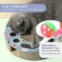 TNZMART Cat Scratcher Cardboard with Bells, Corrugated Cat Scratch Pad Interactive Cat Toys for Grind Claws TNZMART Cat Scratcher Cardboard with Bells, Corrugated Cat Scratch Pad Interactive Cat Toys for Grind Claws