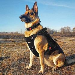 BABYLTRL Tactical Dog Harness for Large Medium Small Dogs, No Pull Dog Harness, Working Dog MOLLE Vest with Handle, Reflective K9 Military Service Dog Vest Harness for Training Hunting Walking