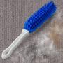 LuxPal Silicone Rubber Pet Grooming Massage Brush Shedding Hair & lint Removal for Dogs & Cats. Great for Car Seats, Carpets and Furniture (Blue)
