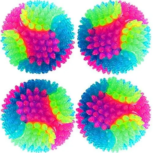 4 Pieces Spiny Light Up Dog Balls LED Glowing Pet Spiky Ball Flashing Elastic Ball Pet Color Spiny Balls Molar Ball Interactive Cat Toys for Pets Cats Dogs Chewing Teeth Cleaning, 2.2 Inch 4 Pieces Spiny Light Up Dog Balls LED Glowing Pet Spiky Ball Flashing Elastic Ball Pet Color Spiny Balls Molar Ball Interactive Cat Toys for Pets Cats Dogs Chewing Teeth Cleaning, 2.2 Inch