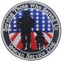 Veterans Service Dog Serving Those Who Served Us Vests/Harnesses Military Tactical Morale Badge Emblem Embroidered Fastener Hook Loop Patch for Dogs Pets 3.15inch Diameter 2PCS