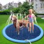 Jutongda Splash Sprinkler Pad for Dogs and Kids,60'' Inflatable Thickened Durable Sprinkler Pool Dog Bath Tub,Pet Summer Outdoor Water Toys,Fun Backyard Fountain Play Mat for Girls Boys