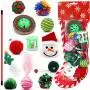 PETUOL Christmas Stocking Cat Toys, 12PCS Xmas Cat Toy with Squeaky Toys, Cat Teaser PETUOL Christmas Stocking Cat Toys, 12PCS Xmas Cat Toy with Squeaky Toys, Cat Teaser