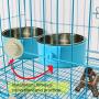 Joyoldelf Dog Bowl Feeder Pet Puppy Food Water Bowl, 2-in-1 Plastic Bowl & Stainless Steel Bowl, Mountable Cat/Rabbit/Bird/Hamster/Shitzu/Ferret Food Basin Dish Perfect for Crates