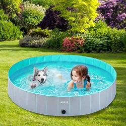 lunaoo Foldable Dog Pool - Portable Kiddie Pool for Kids, PVC Bathing Tub, Outdoor Swimming Pool for Large Small Dogs