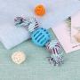 Pet Toys Great 3 PCS Pet Dog Toys Chew Teeth Clean Outdoor Traning Fun Playing Rope Ball(Blue) (Color : Rose Red)