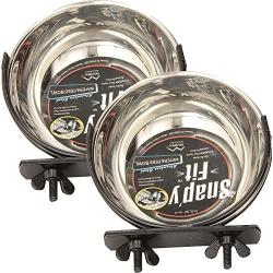 MidWest Homes for Pets 2 Pack of Snapy Fit Water and Food Bowls, 10 Ounces each, for Dog Crates