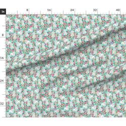 Spoonflower Fabric - Florals Cute Dogs Vintage Style Flowers Toy Breeds Floral Pet Portrait Printed on Sport Lycra Fabric by The Yard - Swimwear Performance Leggings Apparel Fashion