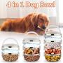 Spill Proof Dog Cat Travel Bowl Portable 304 Stainless Steel Multiple Layers Pet Water Food Storage Container with Invisible Handle for Pet Outdoor Traveling Raised Feeding (4 Layer)