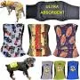 FunnyDogClothes Pack of 3 Male Dog Diapers 4 - Layers of Absorbent Pads Waterproof Leak Proof Belly Band Wrap Washable (M: Waist 12'' - 16'', Patterned)