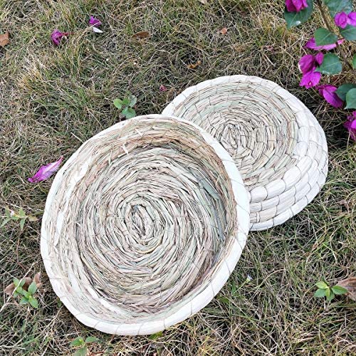 LWINGFLYER Bowl-Shaped Cat Scratch Board Pad Straw Pet Nest Bed Cat Toy Supplies Hand-Woven Rattan Grass Bed