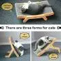 LeYoMiao Cat Scratch Board Wooden Cats Scratching Board Cat Bedding Scratch Pad with Three Changeable Shapes, Wear and Scratch Resistance LeYoMiao Cat Scratch Board Wooden Cats Scratching Board Cat Bedding Scratch Pad with Three Changeable Shapes, Wear and Scratch Resistance