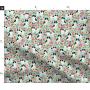 Spoonflower Fabric - Japanese Dogs Spaniel Cute Florals Mint Flowers Toy Breeds Pet Printed on Sport Lycra Fabric by The Yard - Swimwear Performance Leggings Apparel Fashion
