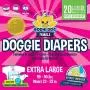 Disposable Dog Female Diapers | 20 Premium Quality Adjustable Pet Wraps with Moisture Control & Wetness Indicator | 20 Count Extra-Large Size
