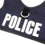 SMALLLEE_LUCKY_STORE Police Print Soft Mesh Denim Cat Harness and Leash Set for Walking Escape Proof Adjustable No Pull Choke Boy Small Puppies Kitten Rabbit Dog Harness Vest, Dark Blue