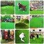 RoundLove Artificial Grass Turf, 4 Tone Synthetic Grass Patch Mat w/Drainage Holes, Lush & Hard Pet Turf Astroturf Rug, Fake Turf for Indoor & Outdoor Decor 24X20in