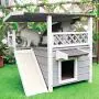 Petsfit Outdoor Cat House with Escape Door and Scratching Pad Petsfit Outdoor Cat House with Escape Door and Scratching Pad