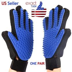 Pet Grooming Glove Silicone Brush for Hair Removal, Pet Hair Mud Remover Mitt for Dogs, Cats and Horse, Bathing Deshedding Massaging Glove Brush (XXL)