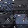 PetBonus Denim Front Kangaroo Pouch Dog Carrier, Wide Straps with Shoulder Pads, Adjustable and Legs Out Pet Backpack Carrier, for Walking, Travel, Hiking, Camping