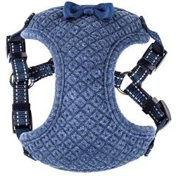 Pet Life Flam-Bowyant Mesh Reversible And Breathable Adjustable Dog Harness W/ Designer Bowtie