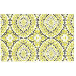 KESS InHouse Miranda MOL Yellow Tessellation Feeding Mat for Pet Bowl, 18 by 13-Inch