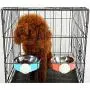 ZOHOKO Dog Bowl Feeder Pet Puppy Food Water Bowl, 2-in-1 Plastic Bowl & Stainless Steel Bowl, Removable Hanging Cat Rabbit Bird Food Basin Dish Perfect for Crates & Cages ZOHOKO Dog Bowl Feeder Pet Puppy Food Water Bowl, 2-in-1 Plastic Bowl & Stainless Steel Bowl, Removable Hanging Cat Rabbit Bird Food Basin Dish Perfect for Crates & Cages