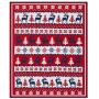 Blueberry Pet Super Soft Cozy Ugly Christmas Reindeer Knitted Throw Blanket, 50” x 60”, Tango Red & Navy Blue