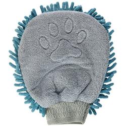 Messy Mutts Microfiber Grooming Mitt, Blue
