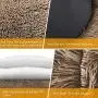 PUPPBUDD Calming Dog Bed Cat Bed Donut, Faux Fur Pet Bed Self-Warming Donut Cuddler, Comfortable Round Plush Dog Beds for Large Medium Dogs and Cats (24''/32''/36'')