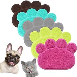 JOYJULY PVC Pet Dog Cat Puppy Kitten Dish Bowl Food Water Placemat Mat Paw Shape