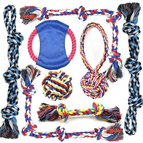 LECHONG Rope Dog Toys for Aggressive Chewers Large Breed Medium Breed, Dog Chew Toys Heavy Duty Nearly Indestructible Dental Dog Rope Toys Prevents Boredom and Relieves Stress