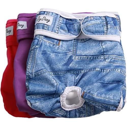 JoyDaog(3 Pack Large Dog Diapers for Female Reusable Premium Doggie Wrap XL