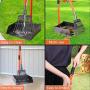 TNELTUEB Extra Large Pooper Scooper, Pet Poop Tray and Rake with Adjustable Long Handle, Pet Waste Removal Heavy Duty Dog Pooper Scooper Great for Large Dog Grass Street Gravel