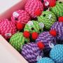 ocijf179 Pet Toy 24Pcs/Set Cat Toy String Knotted Ball Mouse Molar Anti-bite Gift Box Pet Supply - Random Color