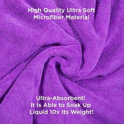 Hertzko Microfiber Pet Bath Towel, Ultra-Absorbent & Machine Washable for Small, Medium, Large Dogs and Cats (Purple)