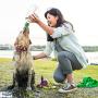 Kurgo Portable Outdoor Shower for Dogs, Dog Grooming Tool, Pet Bathing Gear, Dog Travel Accessories, Hiking, Beach, OR Camping Supplies for Pets, Works with 2 Liter Soda Bottle, Mud Dog Shower