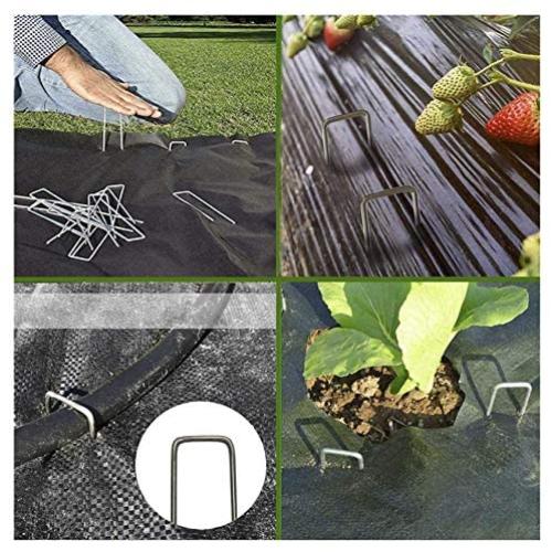 Flexsto Garden Landscape Staples Garden Stakes Landscape Fabric Staples 4-8Inch Heavy Duty Landscape Pins 50 PCS（4inch）
